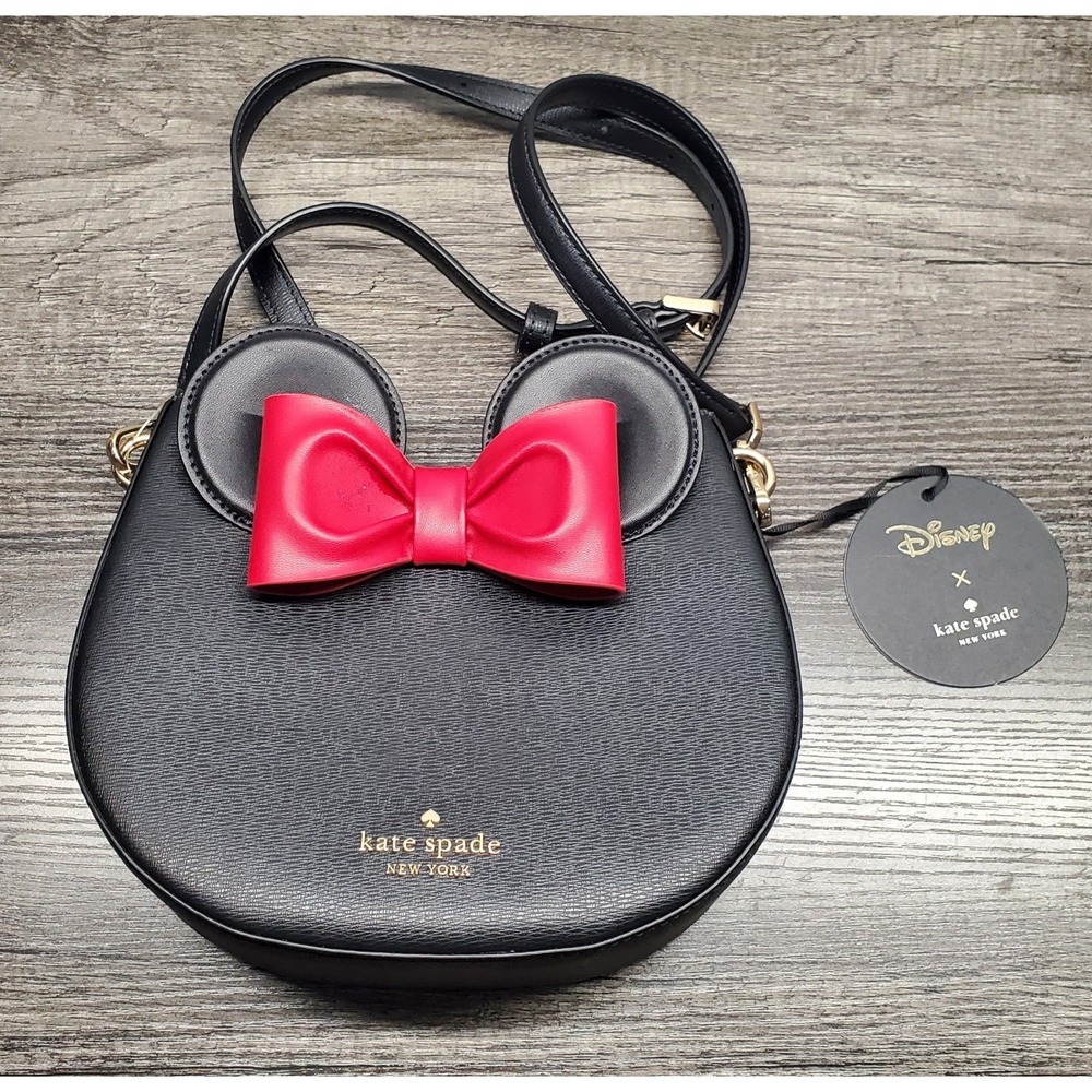 Disney X Kate Spade‎ Minnie Mouse Ears 3D Black Crossbody Bag Purse NEW